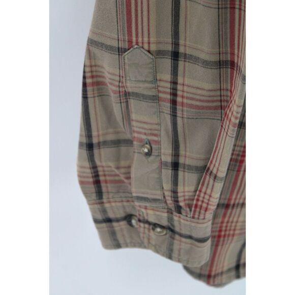 CARHARTT TAN PLAID MENS SIZE L COTTON LONG SLEEVE BUTTON DOWN SHIRT - Picture 5 of 6
